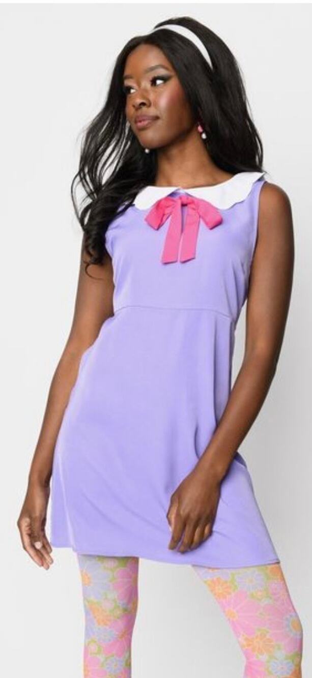 Smak Parlour 1960’s Purple Sleeveless Bow Shift Dress M NWOT